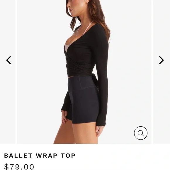NWT CSB Black Ballet Wrap Top - Picture 2 of 8